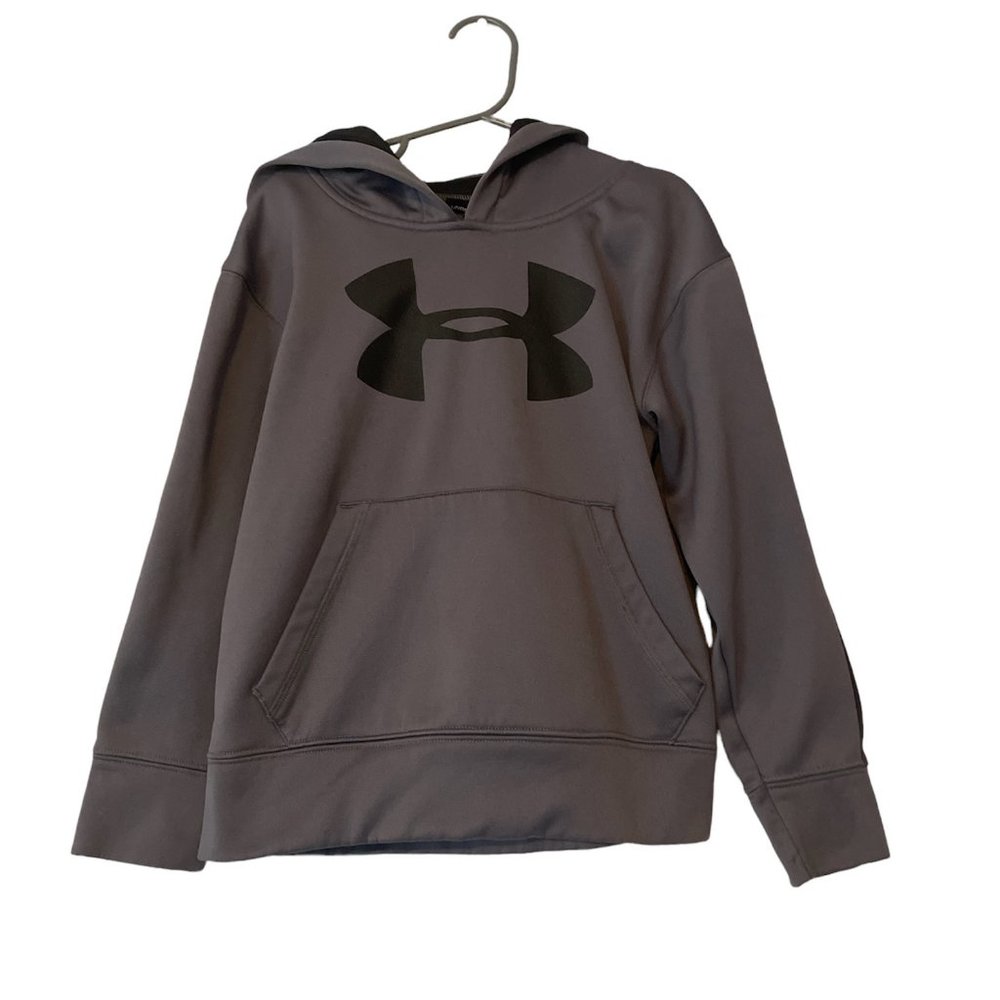 Under Armour Kids Sweater Hoodie 6 Gray and Black Front Pockets